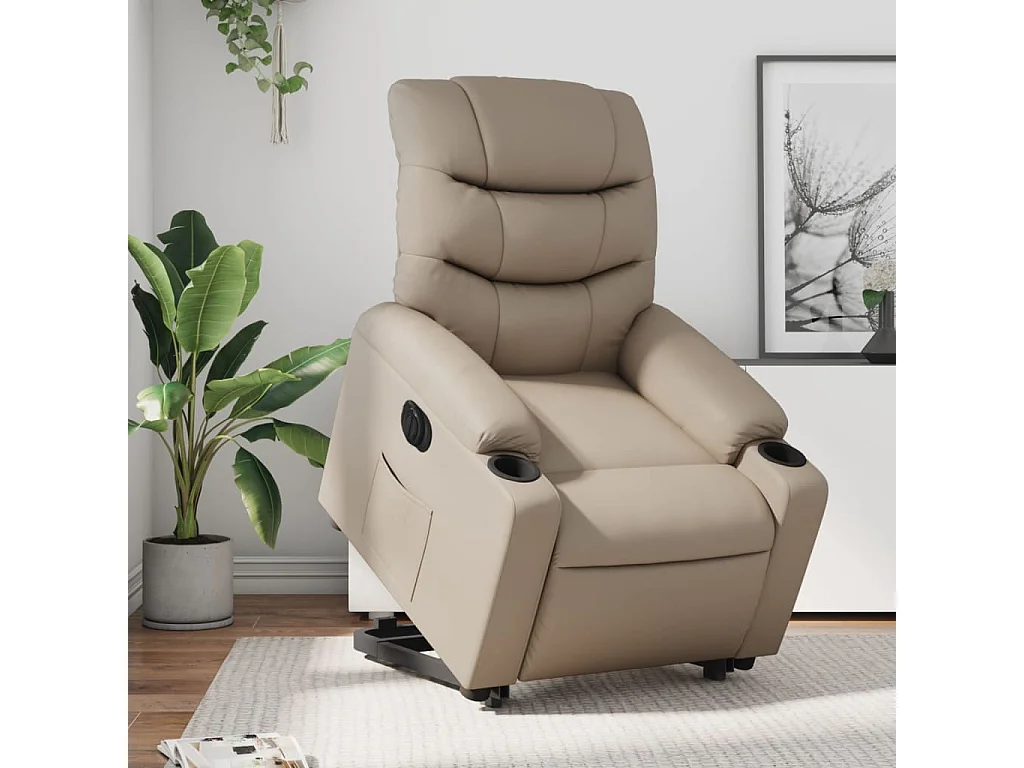 Fauteuil inclinable électrique cappuccino similicuir
