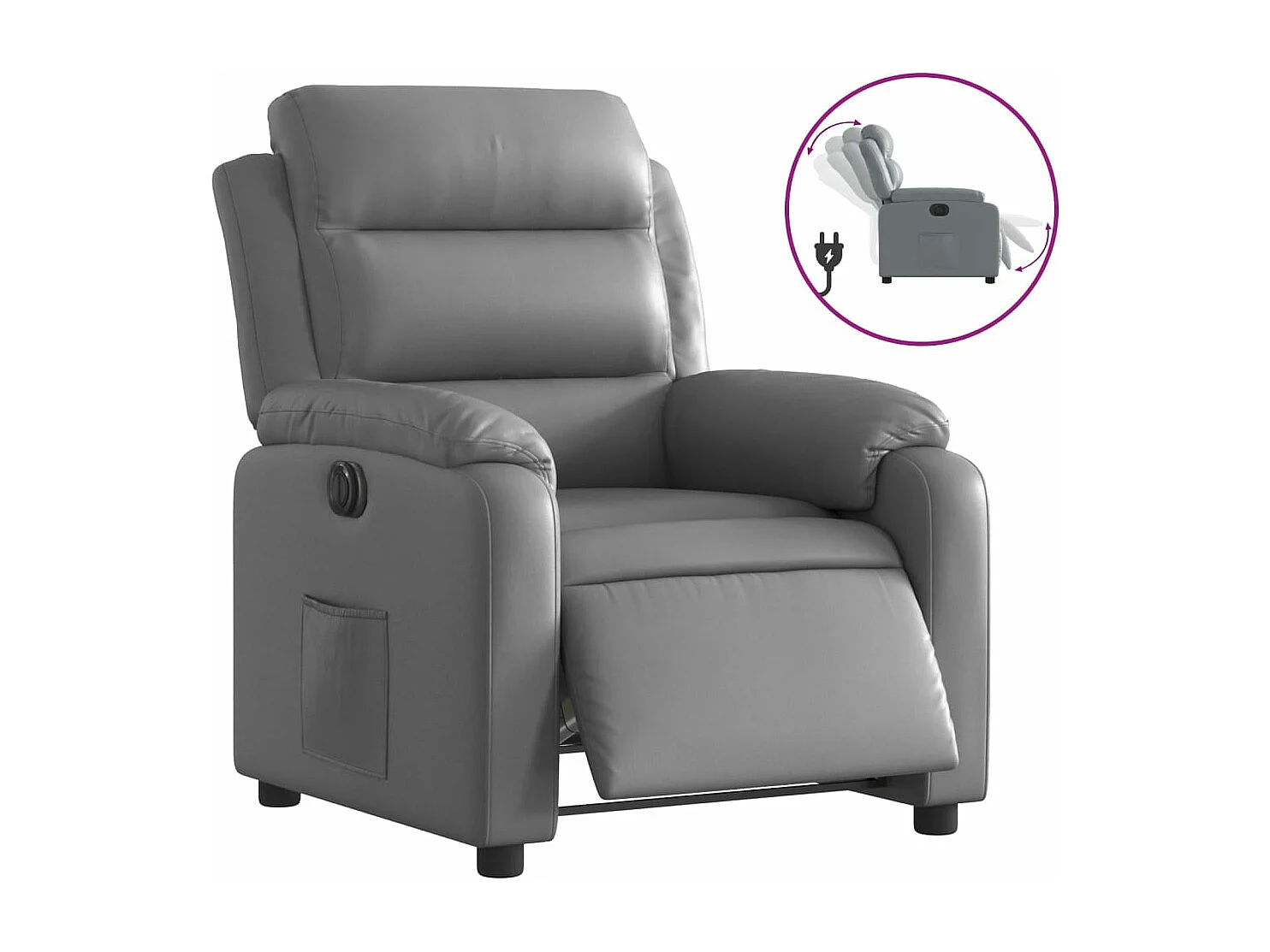 Fauteuil inclinable électrique Gris Similicuir