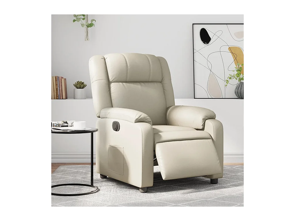 Fauteuil inclinable électrique Crème Similicuir