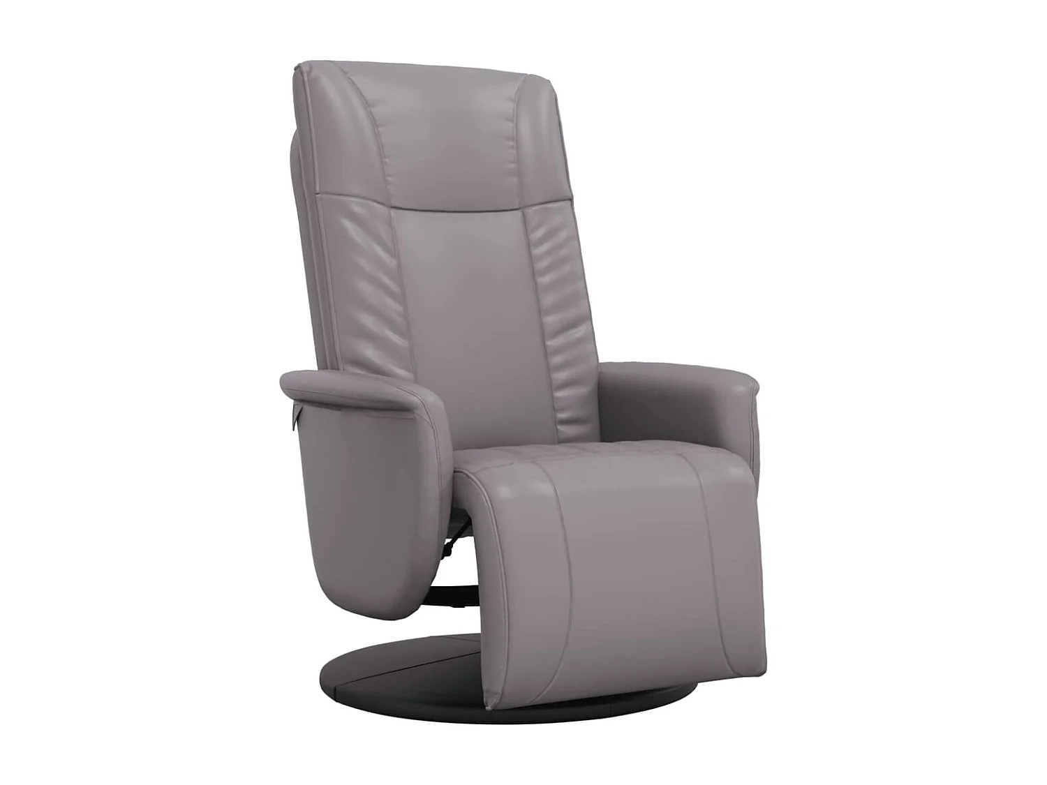 Fauteuil inclinable avec repose-pieds gris similicuir