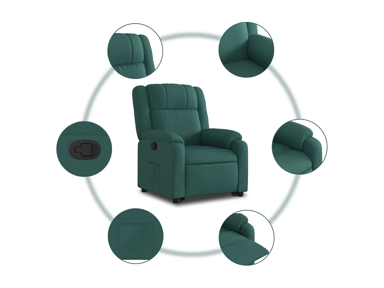 Fauteuil inclinable vert foncé tissu