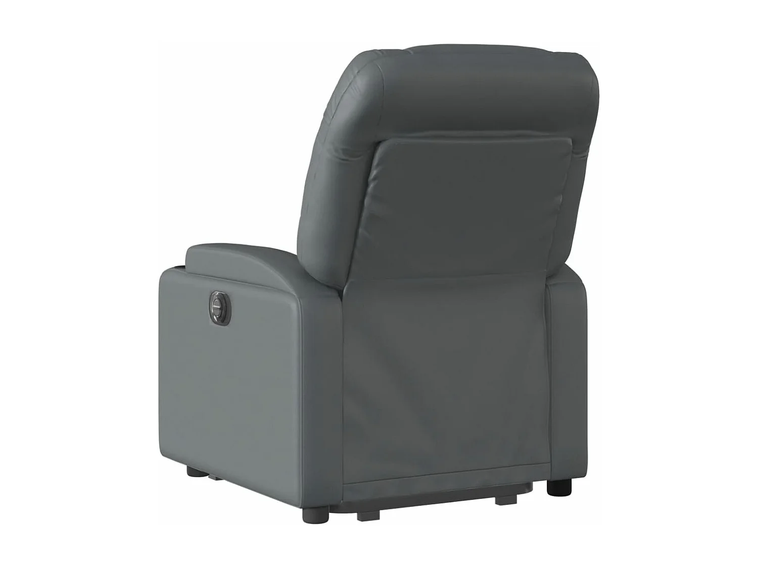 Sillón reclinable elevable eléctrico de cuero sintético gris