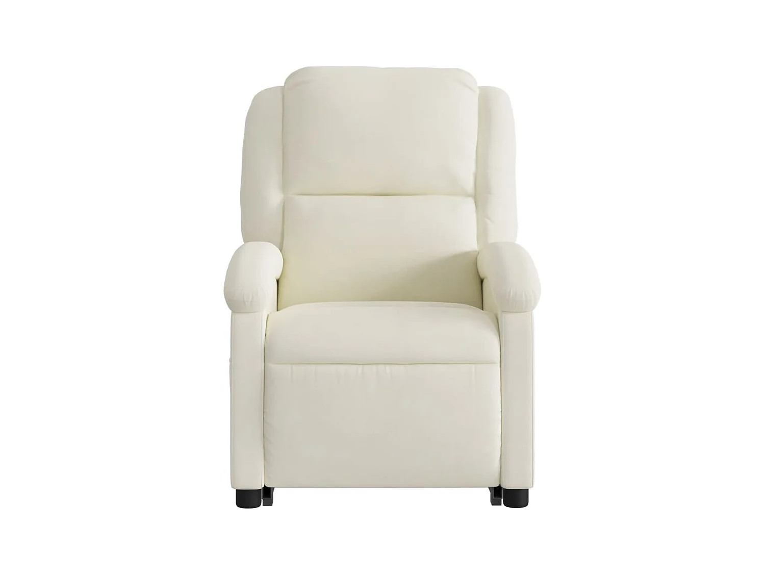 Poltrona reclinável elevatória veludo cor creme