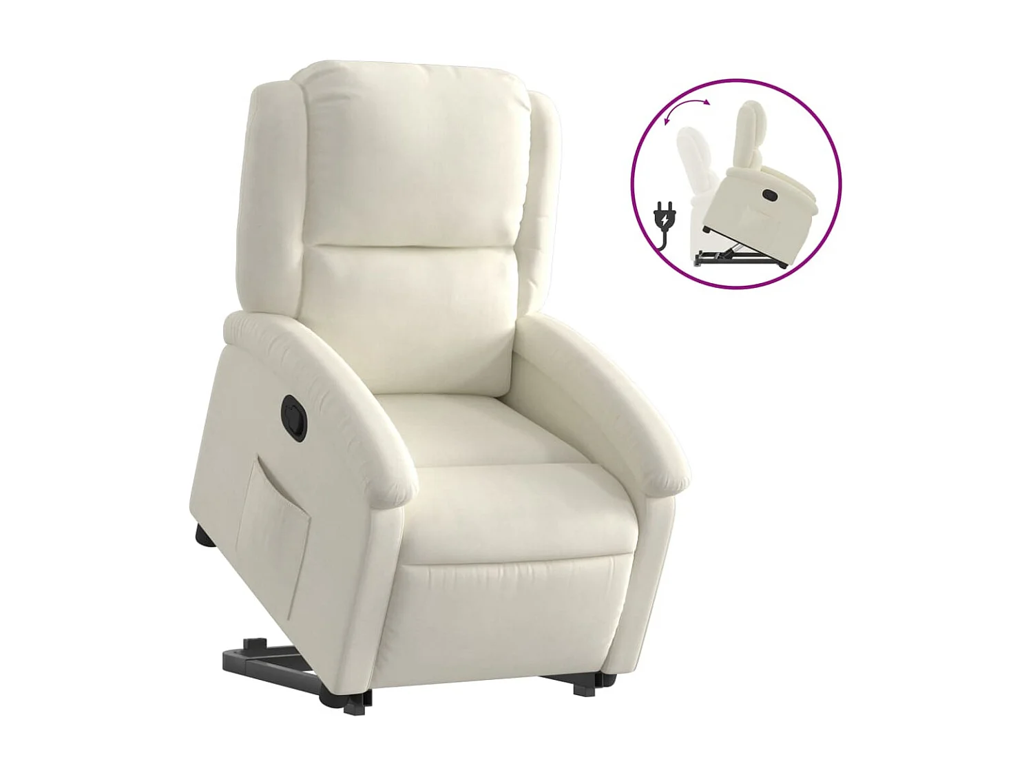 Fauteuil inclinable Crème Velours
