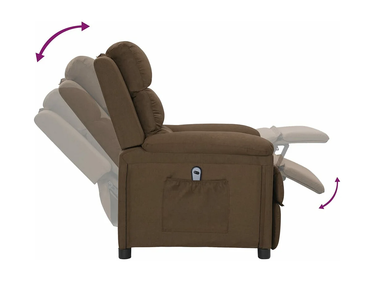 Poltrona elétrica reclinável tecido castanho