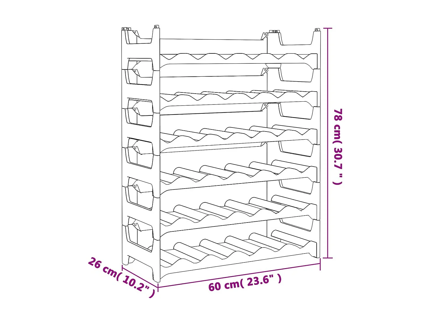 Portabottiglie per 36 bottiglie in PP impilabile