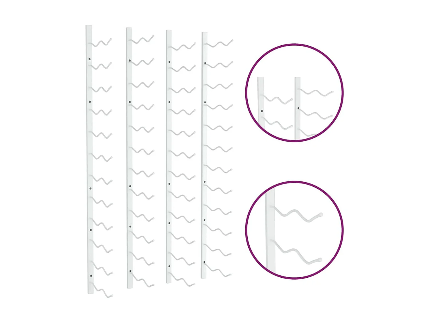 Casier à vin mural pour 24 bouteilles 2 pcs Blanc Fer