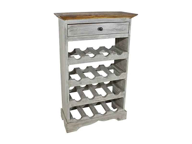 Botellero de madera maciza de caoba 55x23x85 cm