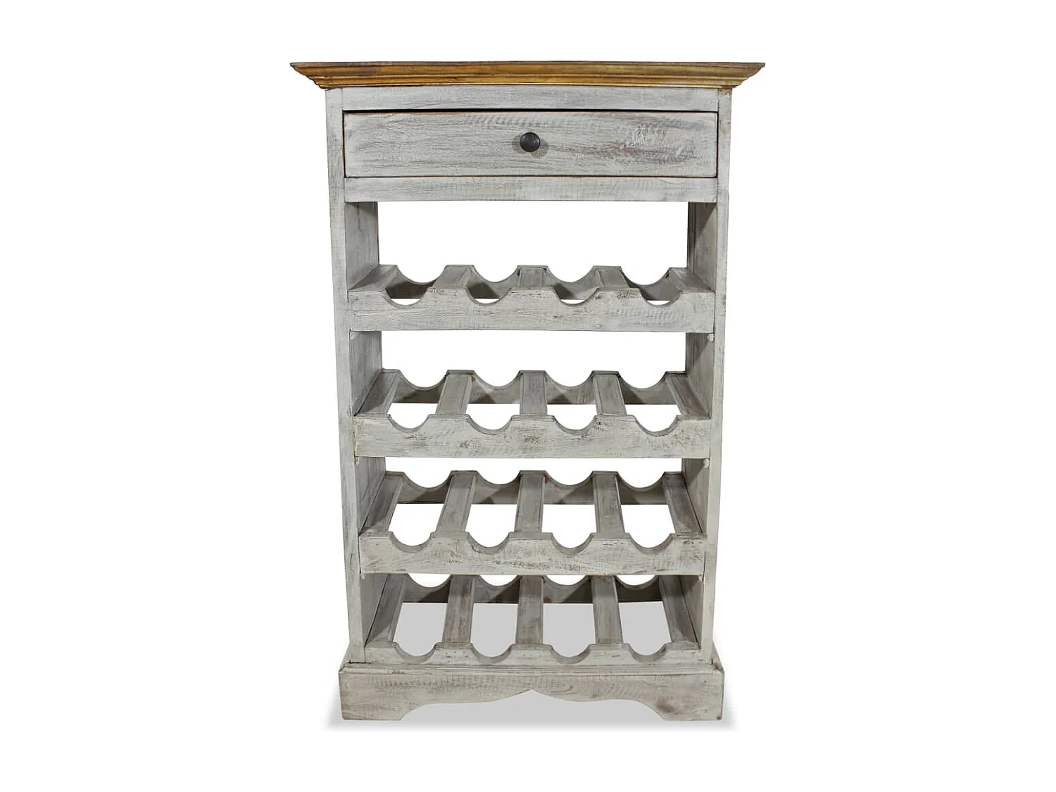 Portabottiglie in legno massello di mogano 55x23x85 cm