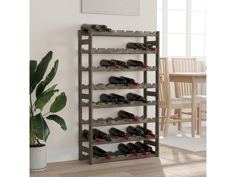 Portabottiglie per 56 bottiglie in legno massello di pino grigio