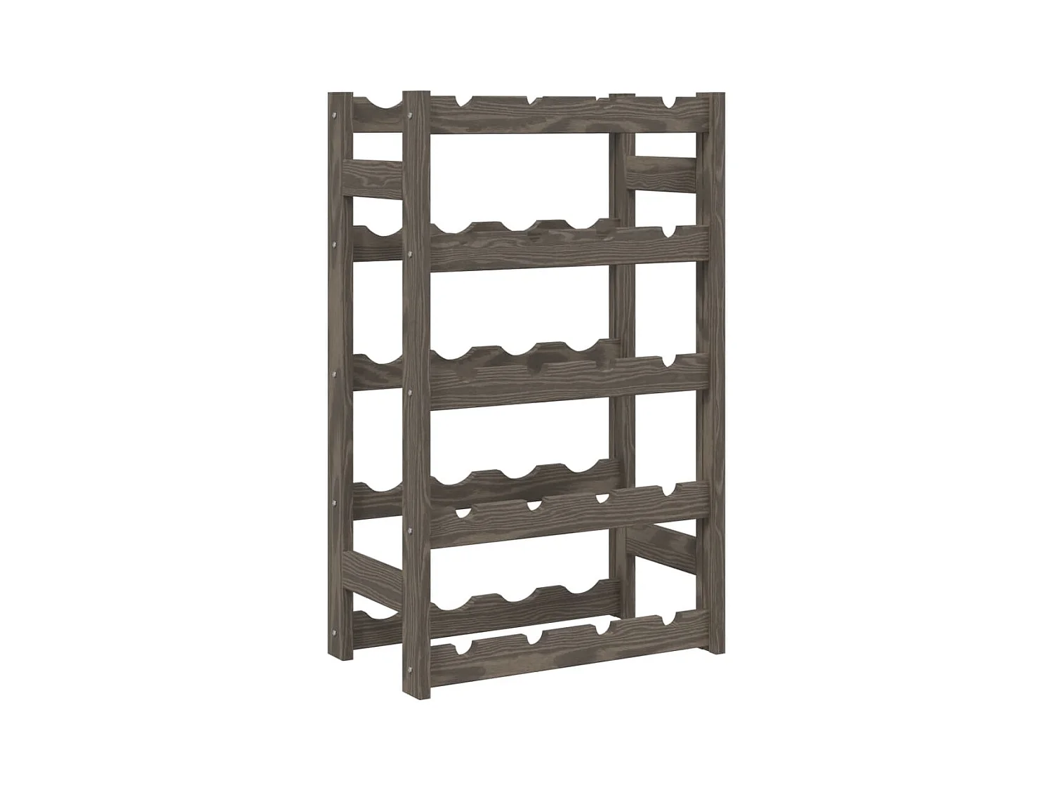 Casier à bouteilles pour 20 bouteilles gris bois pin solide