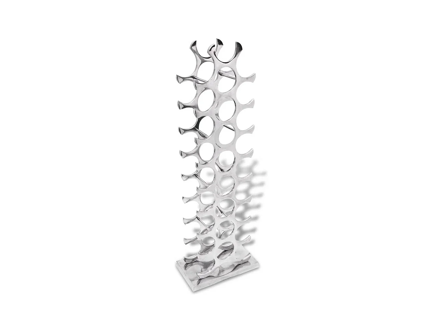 Flaschenregal aus silbernem Aluminium für 27 Flaschen