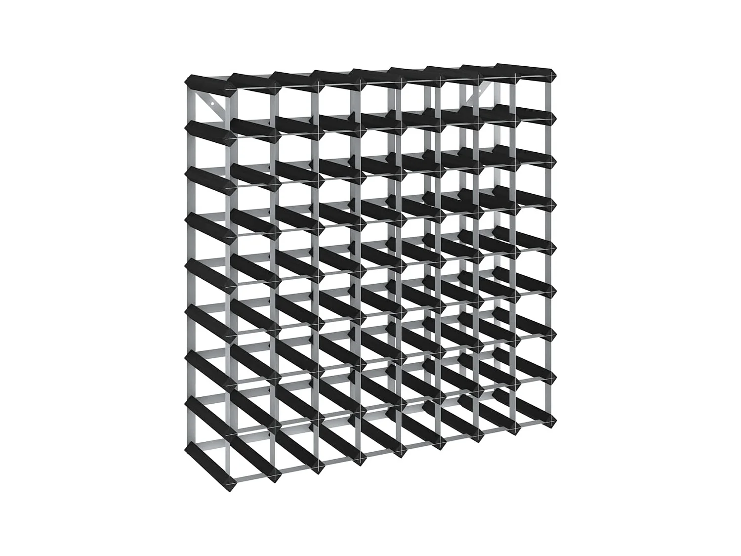 Casier à bouteilles pour 72 bouteilles Noir Bois de pin solide