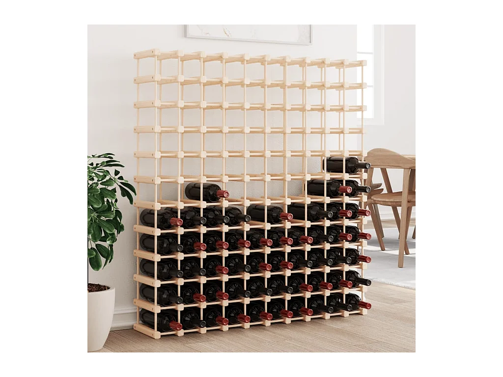 Weinregal für 120 Flaschen 112,5x23x123,5 cm massive Kiefer