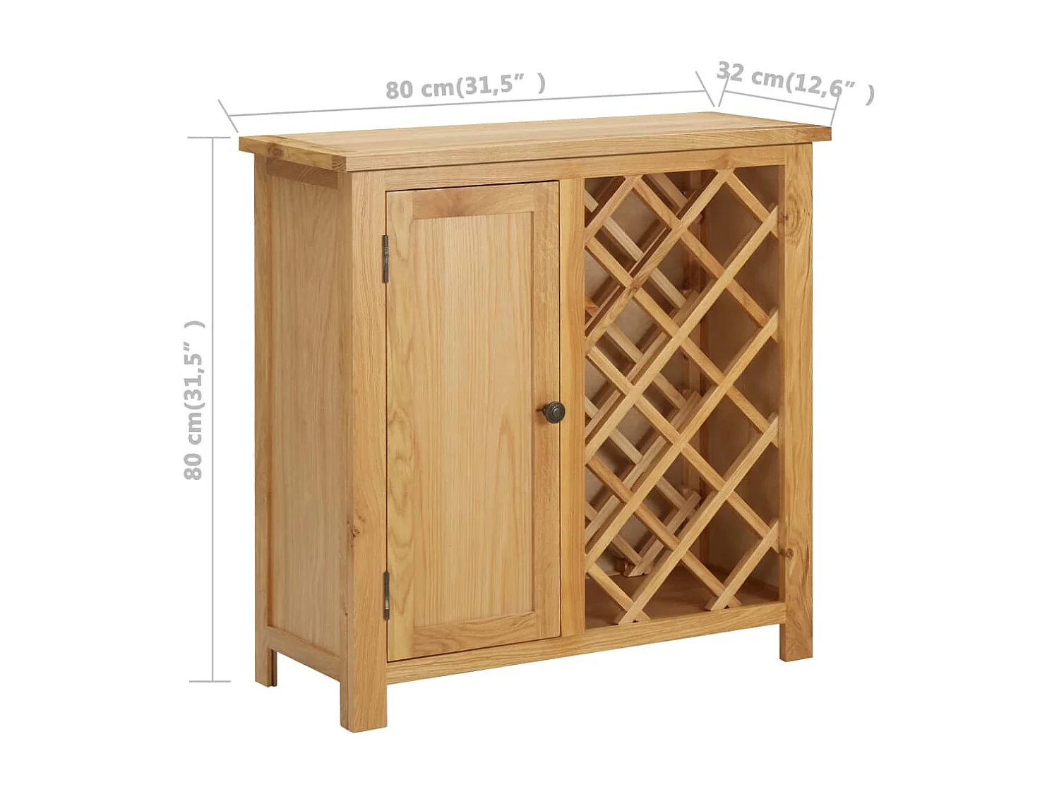 Casier à bouteilles 11 bouteilles 80x32x80cm Bois de chêne