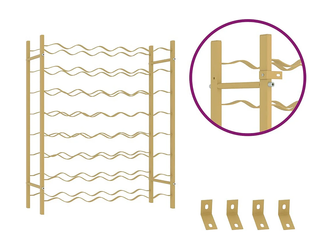 Garrafeira para 48 garrafas Metal Dourado