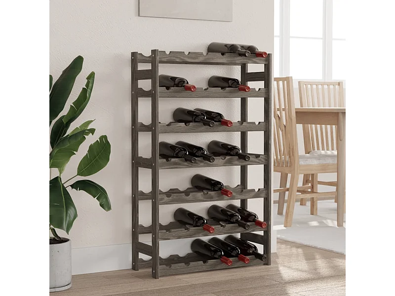 Portabottiglie per 42 bottiglie in legno massello di pino grigio