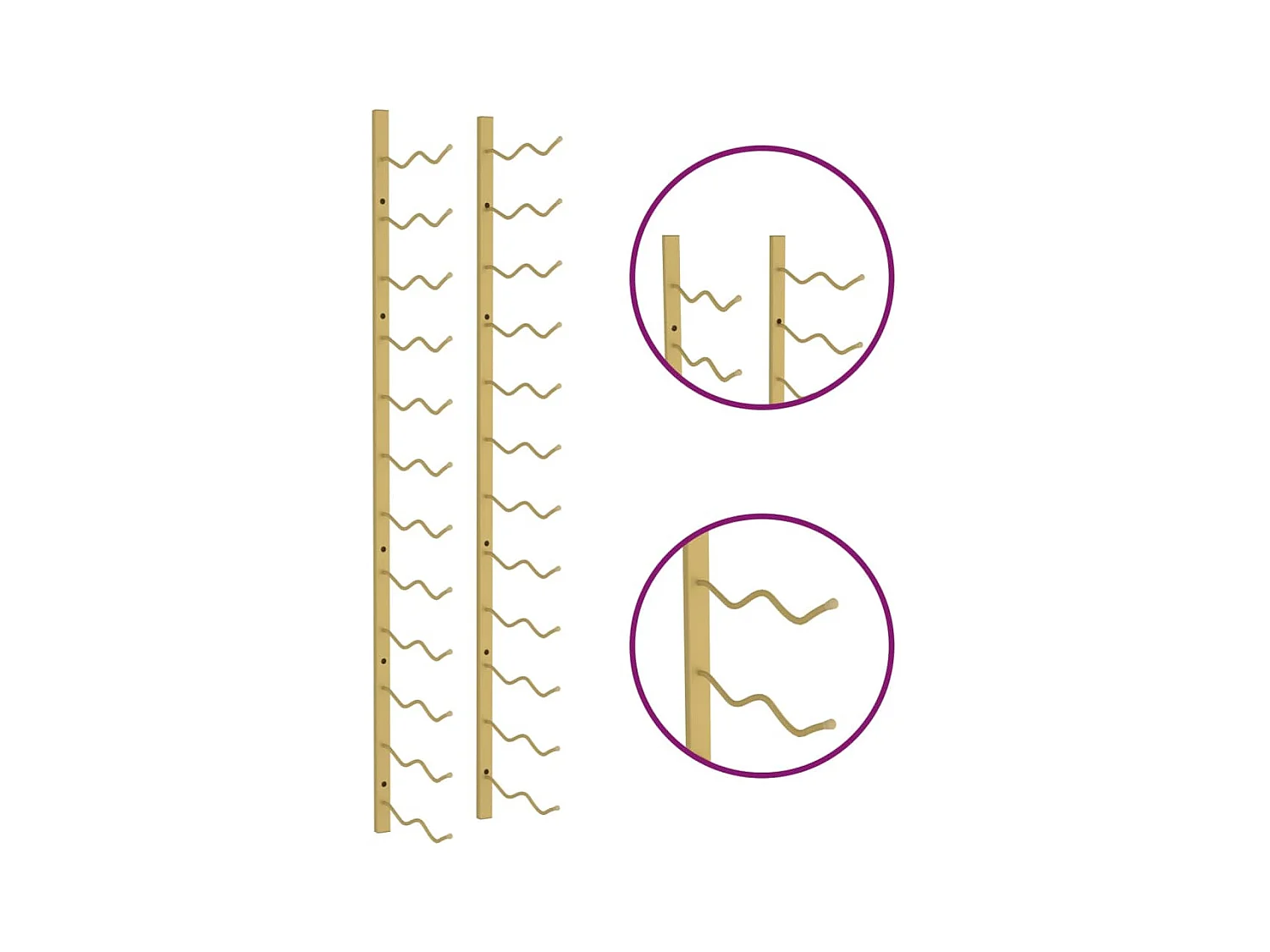 Garrafeira de parede para 24 garrafas Gold Iron