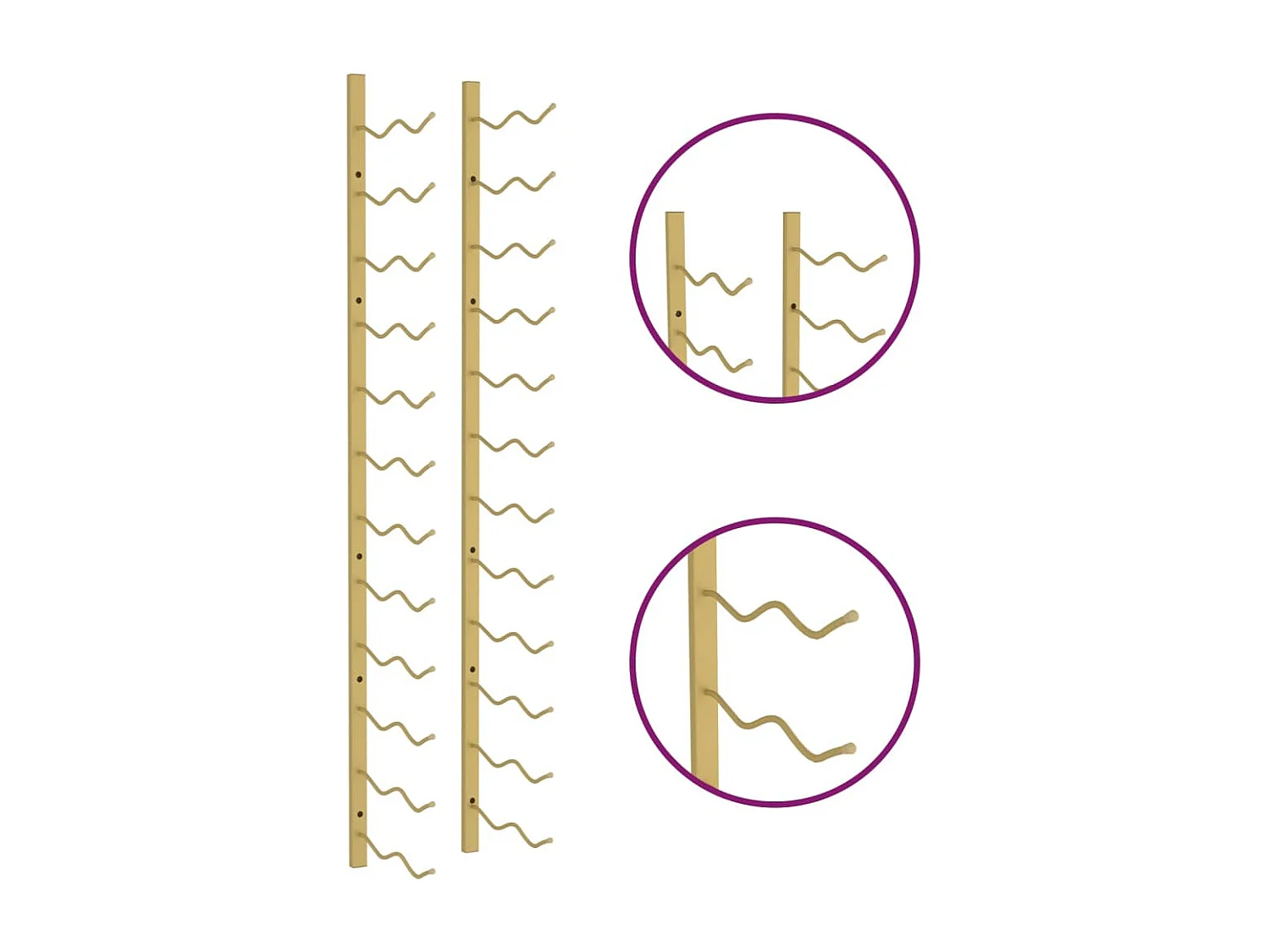 Wandwijnrek voor 24 flessen Gold Iron