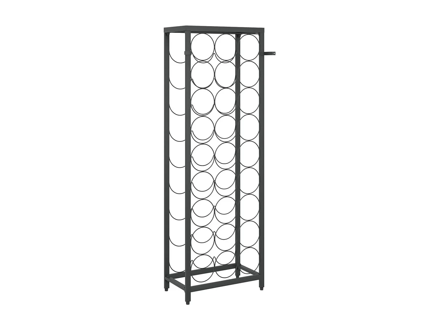 Casier à bouteilles de 27 bouteilles noir 34x18x100cm fer forgé