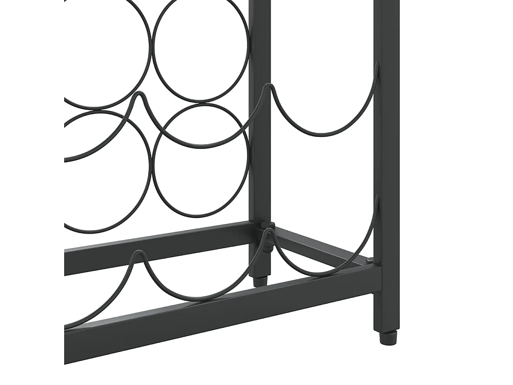 Casier à bouteilles de 27 bouteilles noir 34x18x100cm fer forgé