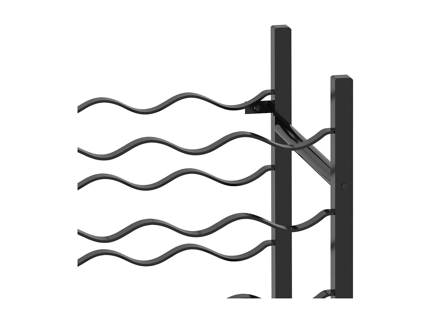 Casier à bouteilles pour 48 bouteilles Noir Métal