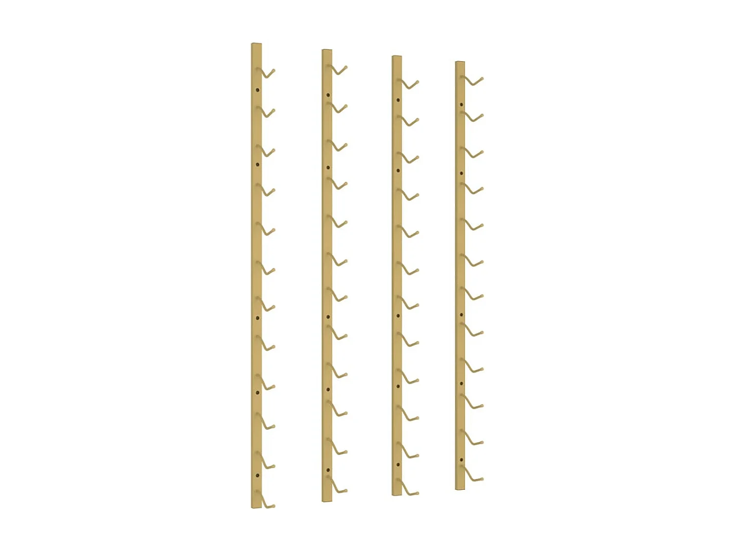 Portabottiglie da parete per 12 bottiglie 2 pz Gold Iron