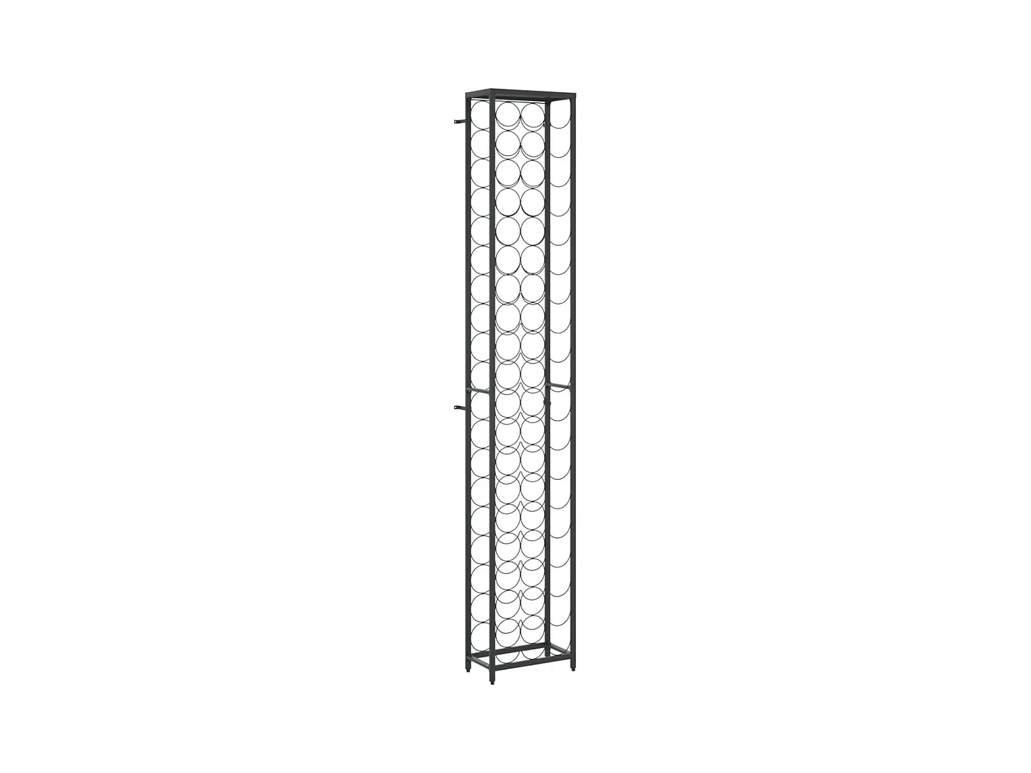 Portabottiglie per 57 bottiglie nero 34x18x200cm in ferro battuto