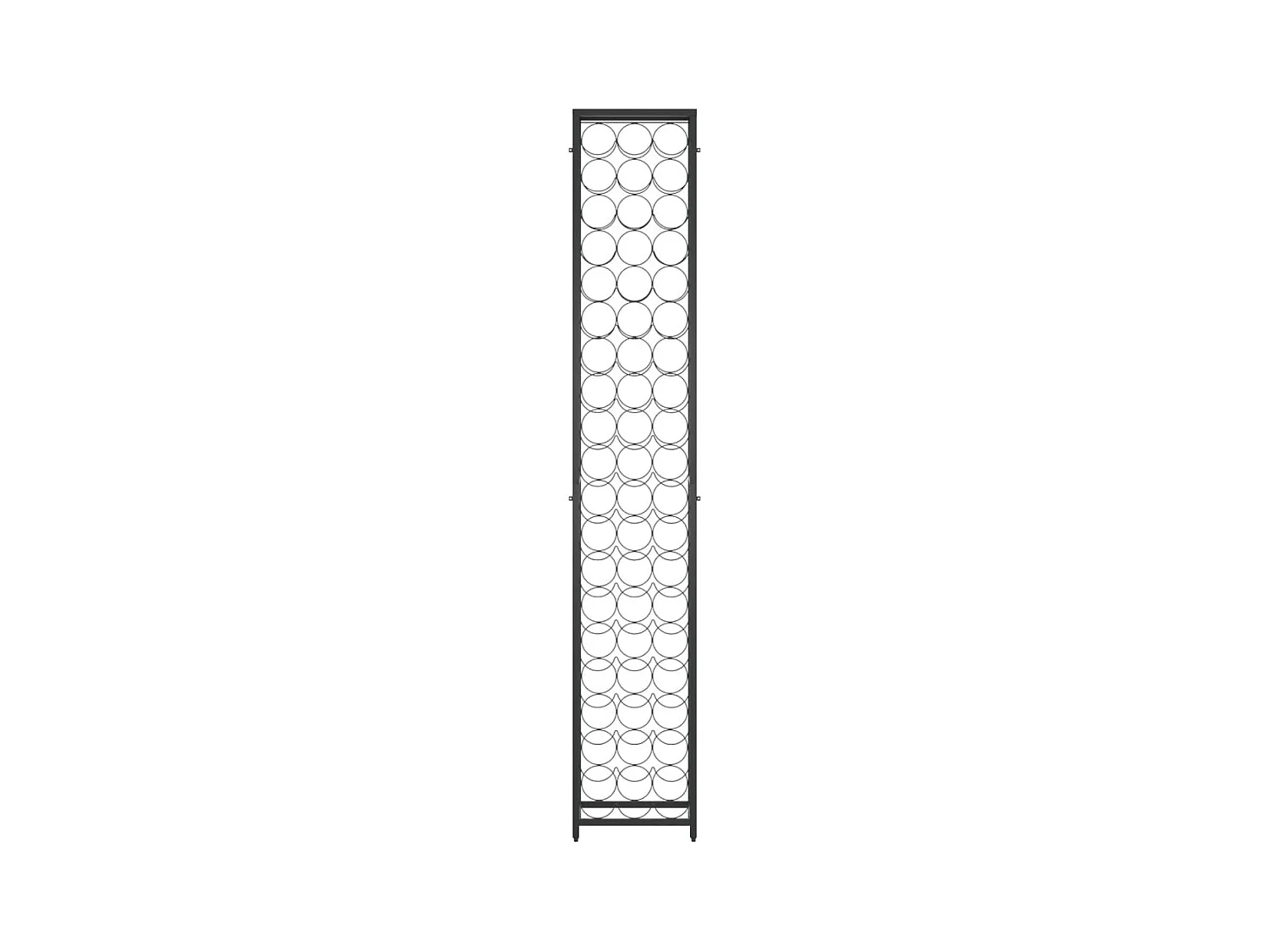 Portabottiglie per 57 bottiglie nero 34x18x200cm in ferro battuto