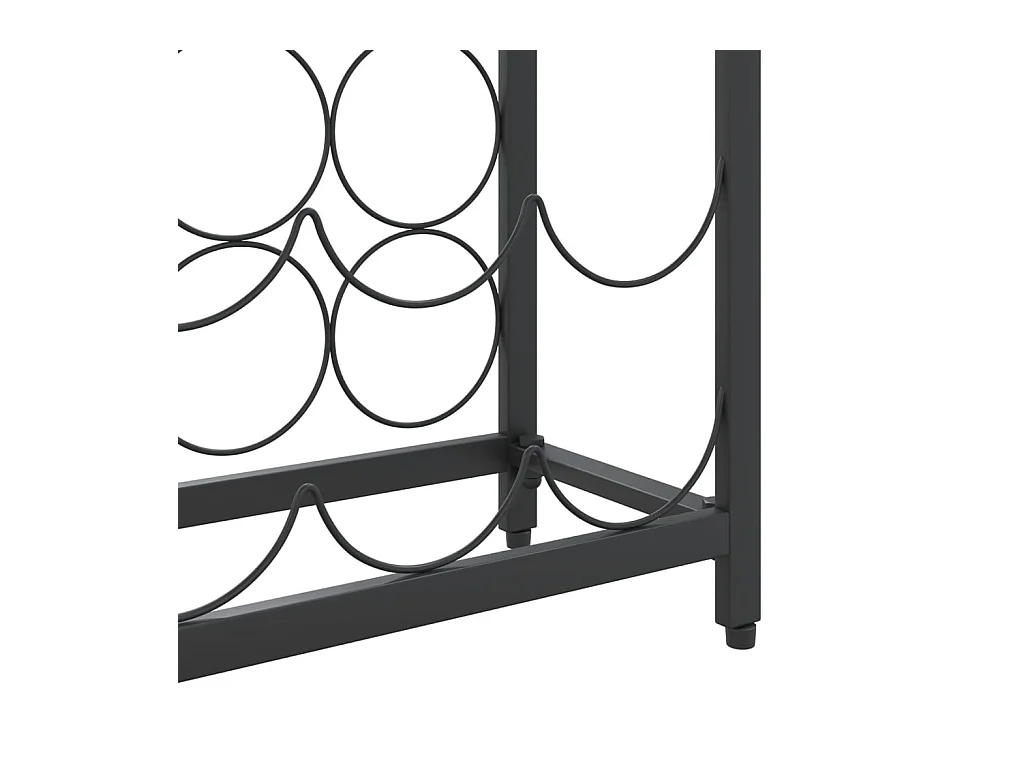 Portabottiglie per 57 bottiglie nero 34x18x200cm in ferro battuto