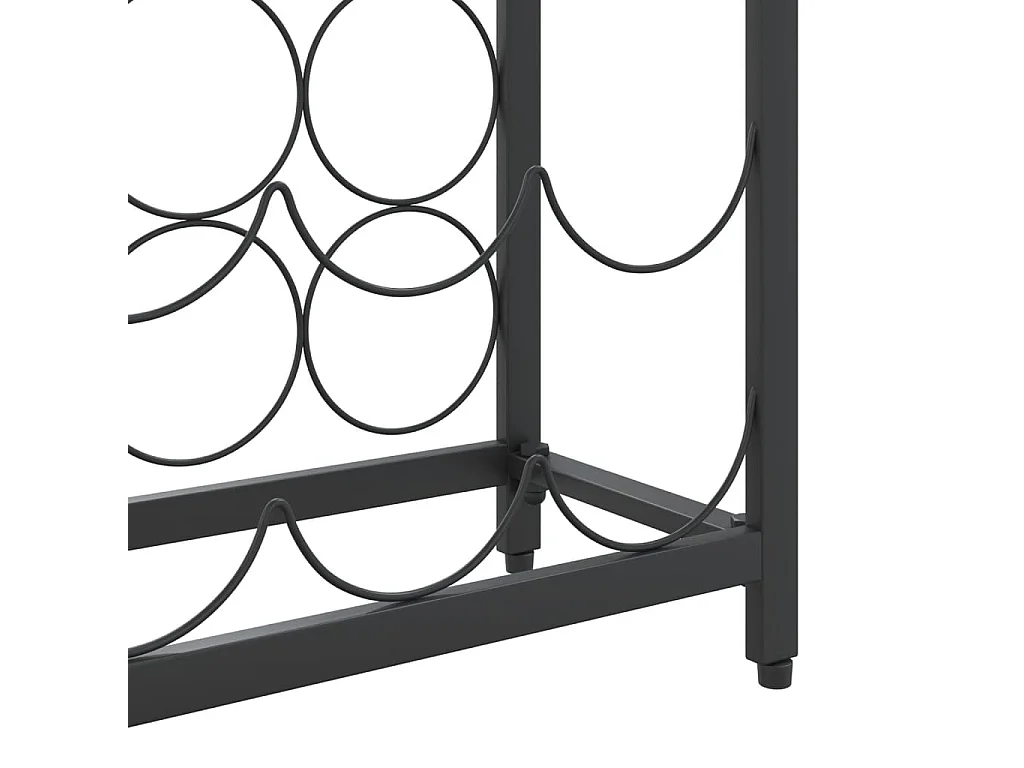 Casier à bouteilles de 57 bouteilles noir 34x18x200cm fer forgé