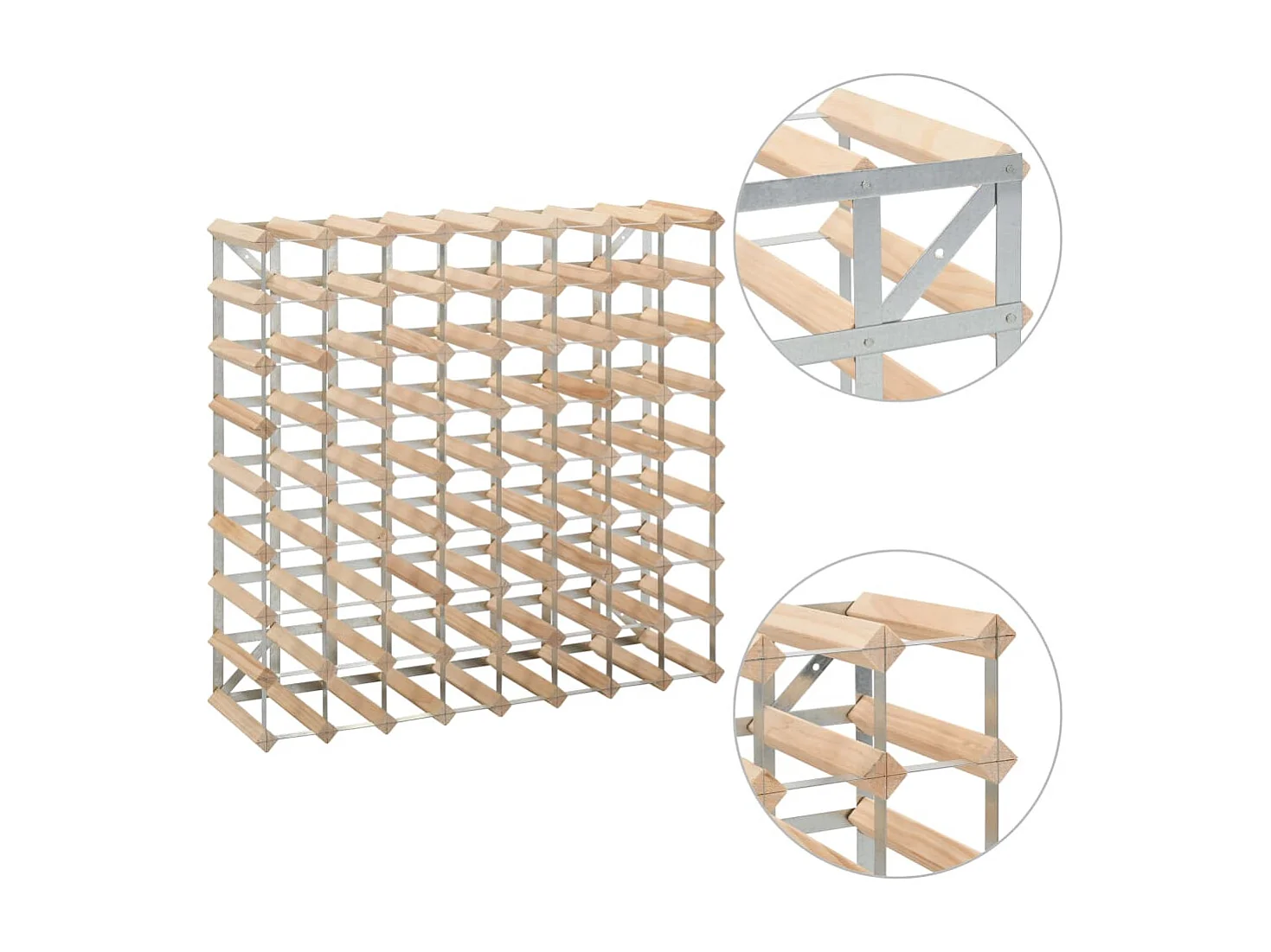 Portabottiglie per 72 bottiglie. Legno di pino massiccio