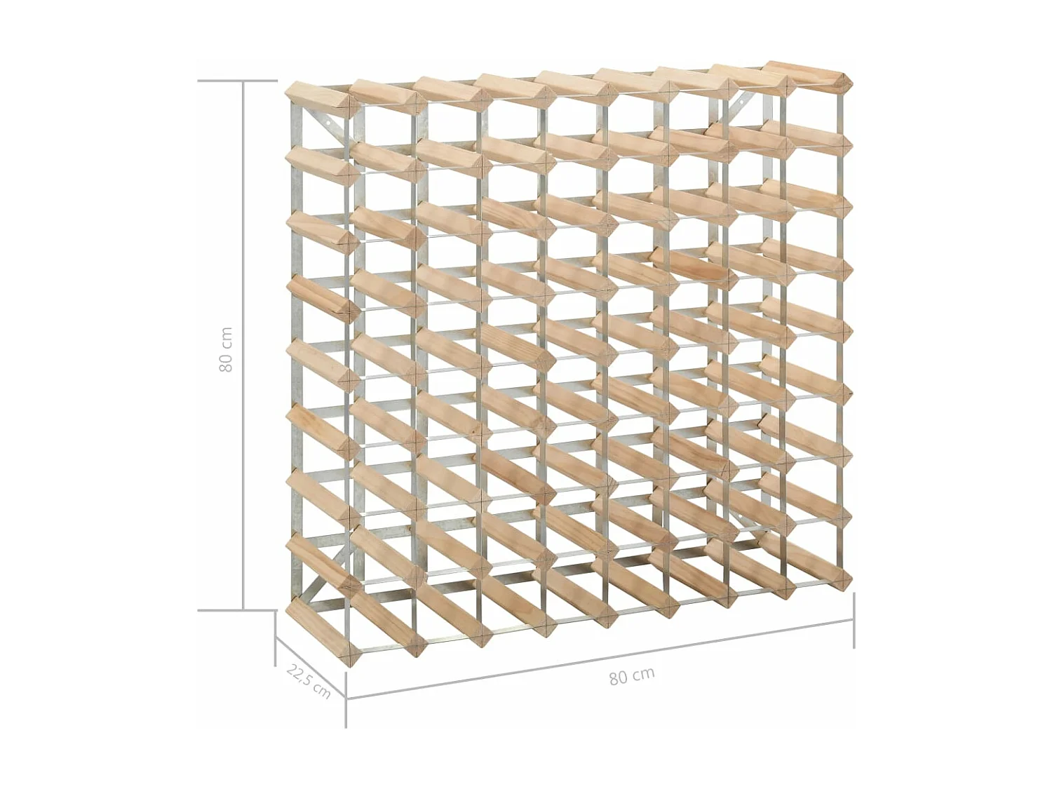 Portabottiglie per 72 bottiglie. Legno di pino massiccio