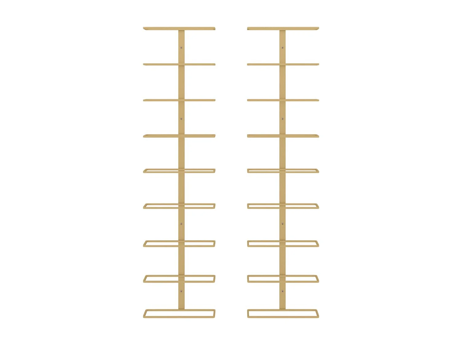 Portabottiglie da parete per 9 bottiglie 2 pz Gold Iron