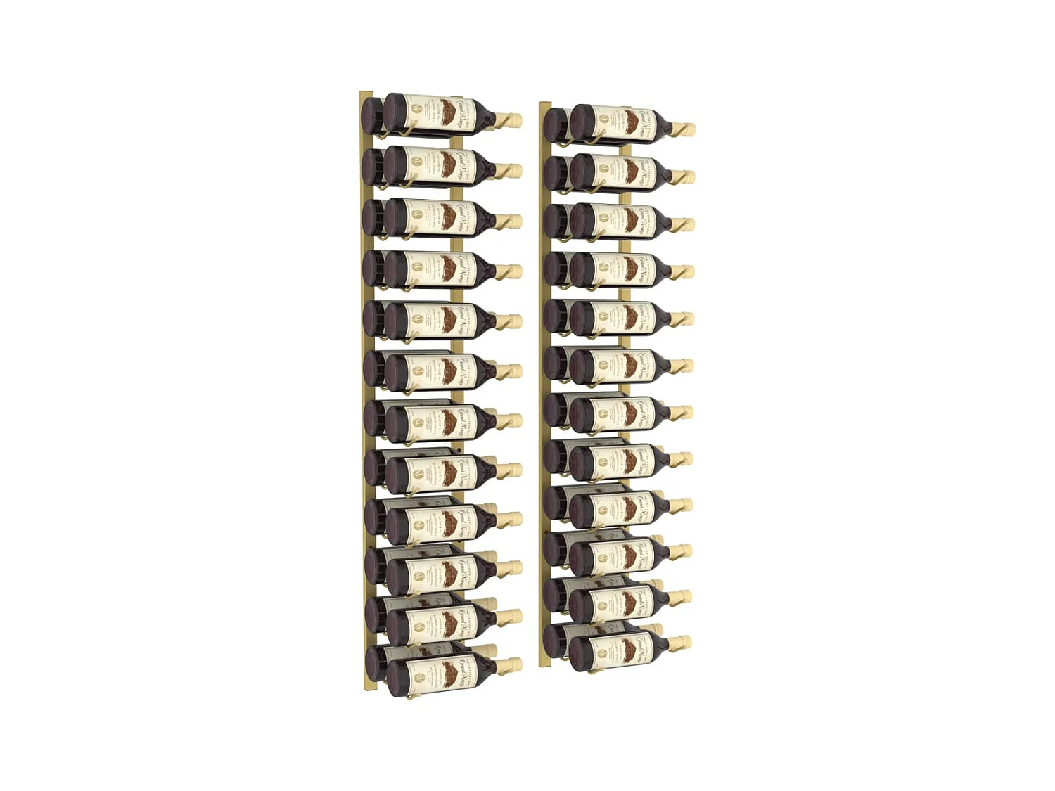 Casier à vin mural pour 24 bouteilles 2 pcs Doré Fer