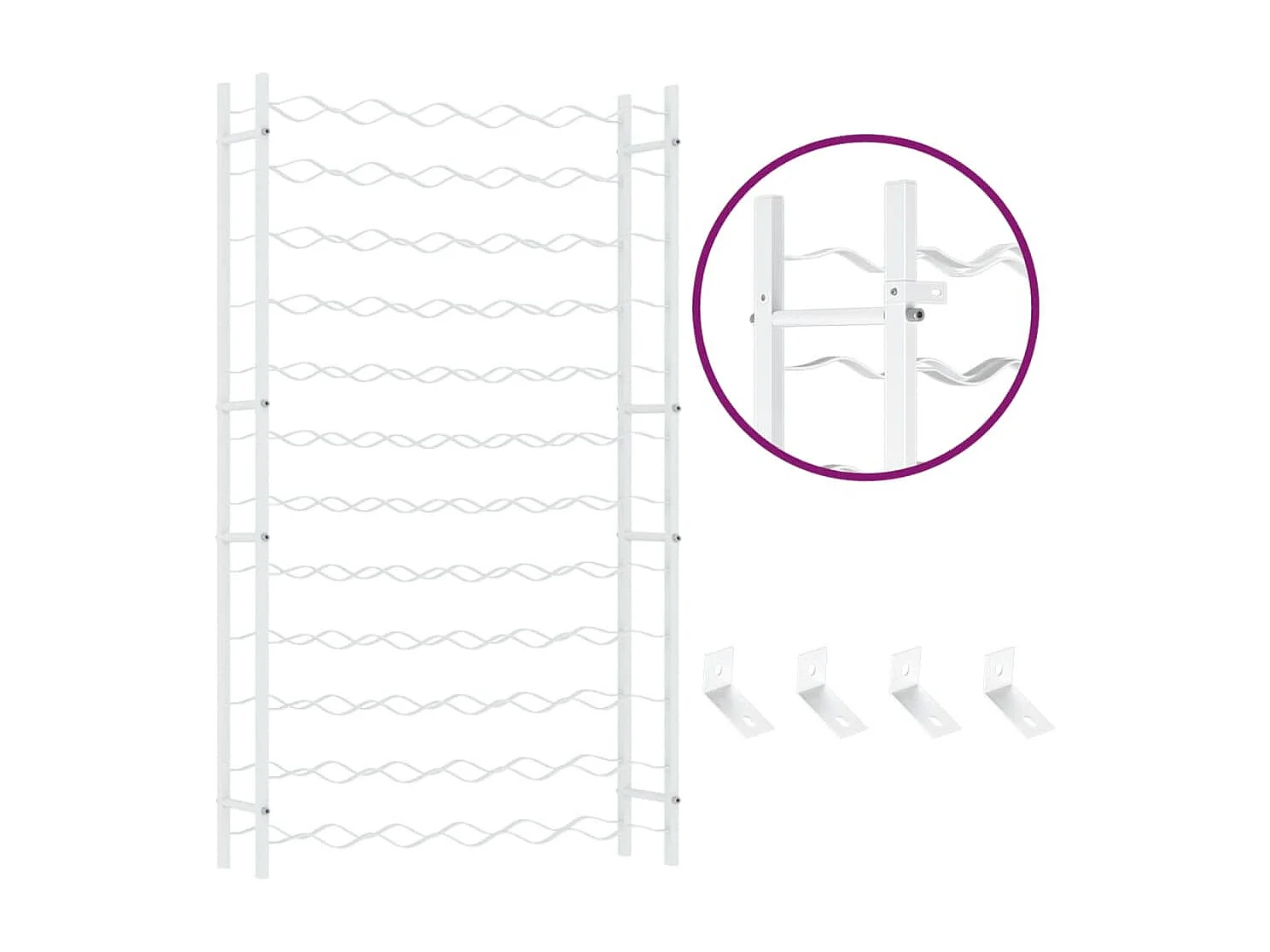 Casier à bouteilles pour 72 bouteilles Blanc Métal
