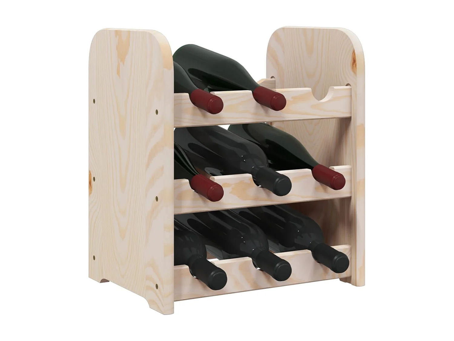 Portabottiglie 33x25x37 cm in legno di pino massiccio