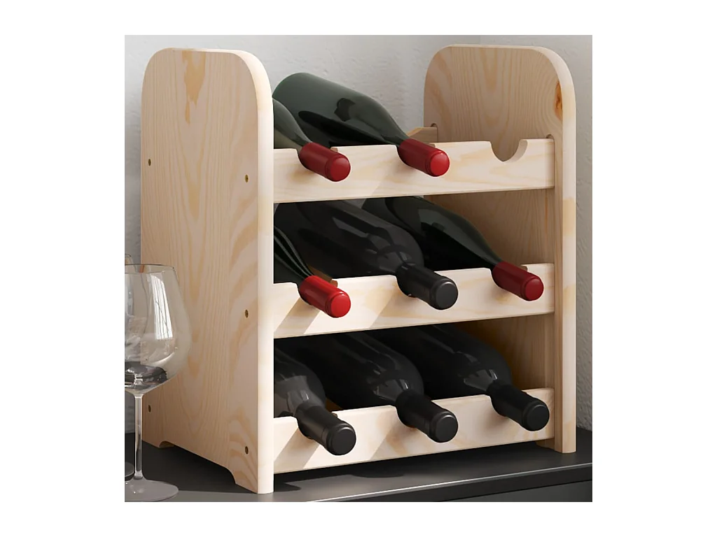 Weinregal 33x25x37 cm aus massivem Kiefernholz