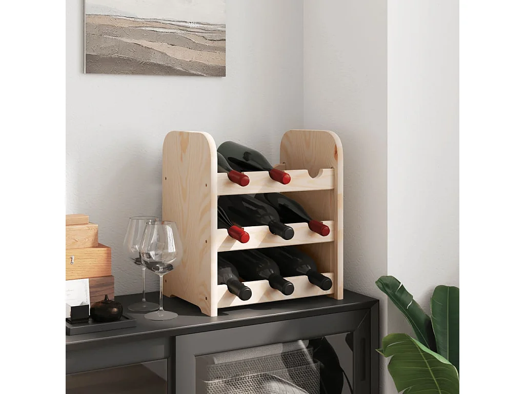 Casier à vin 33x25x37 cm bois de pin massif