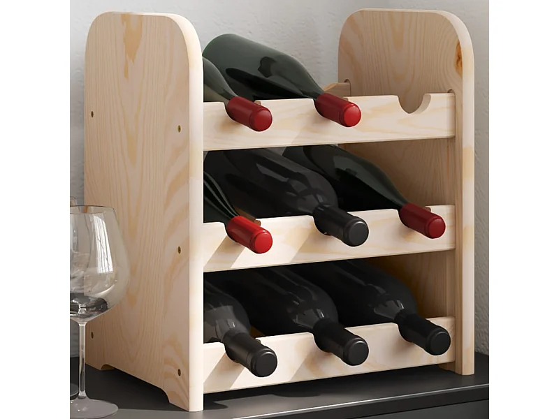 Casier à vin 33x25x37 cm bois de pin massif