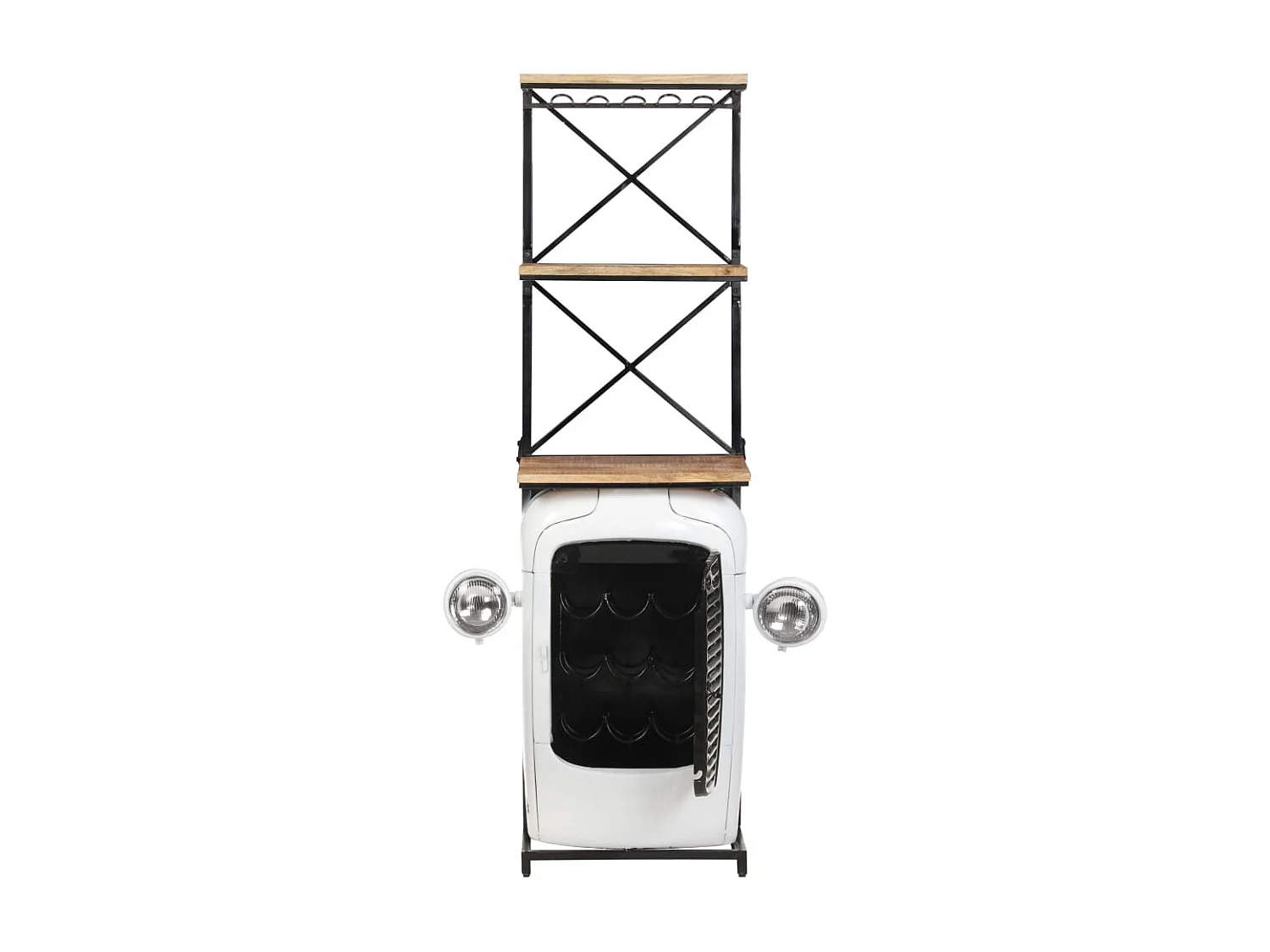 Cave à vin tracteur Blanc 49x31x172 cm Bois de manguier solide