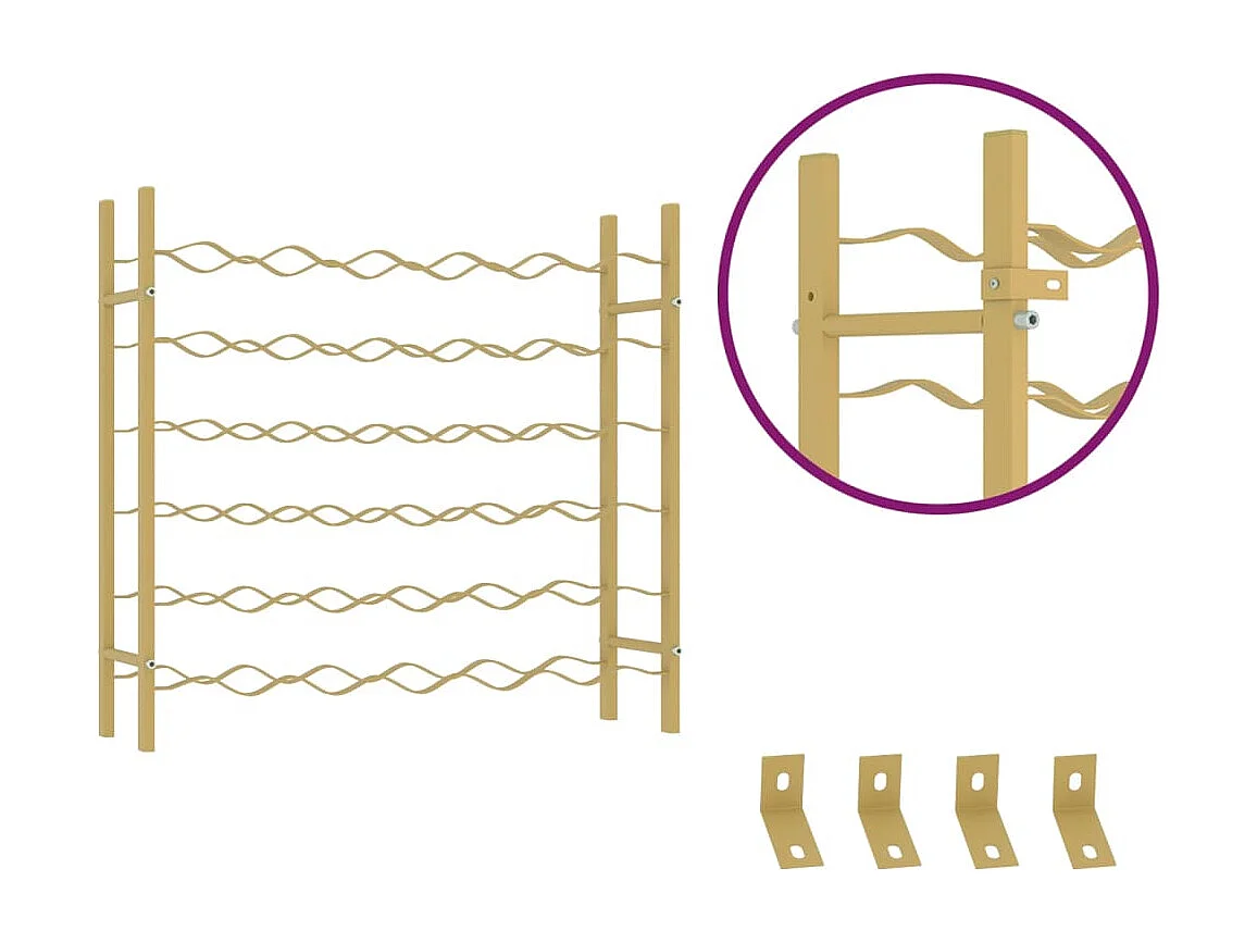 Garrafeira para 36 garrafas Metal Dourado