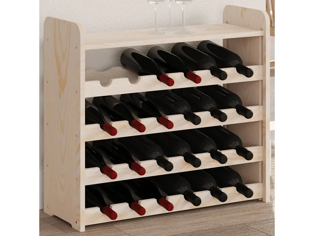 Wijnrek en bovenpaneel 67,5x25x60 cm massief grenenhout