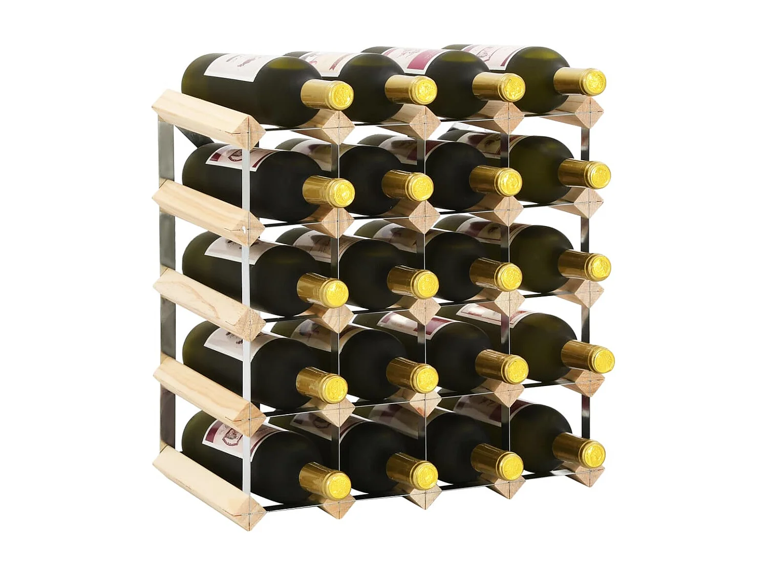 Portabottiglie per 20 bottiglie. Legno di pino massiccio