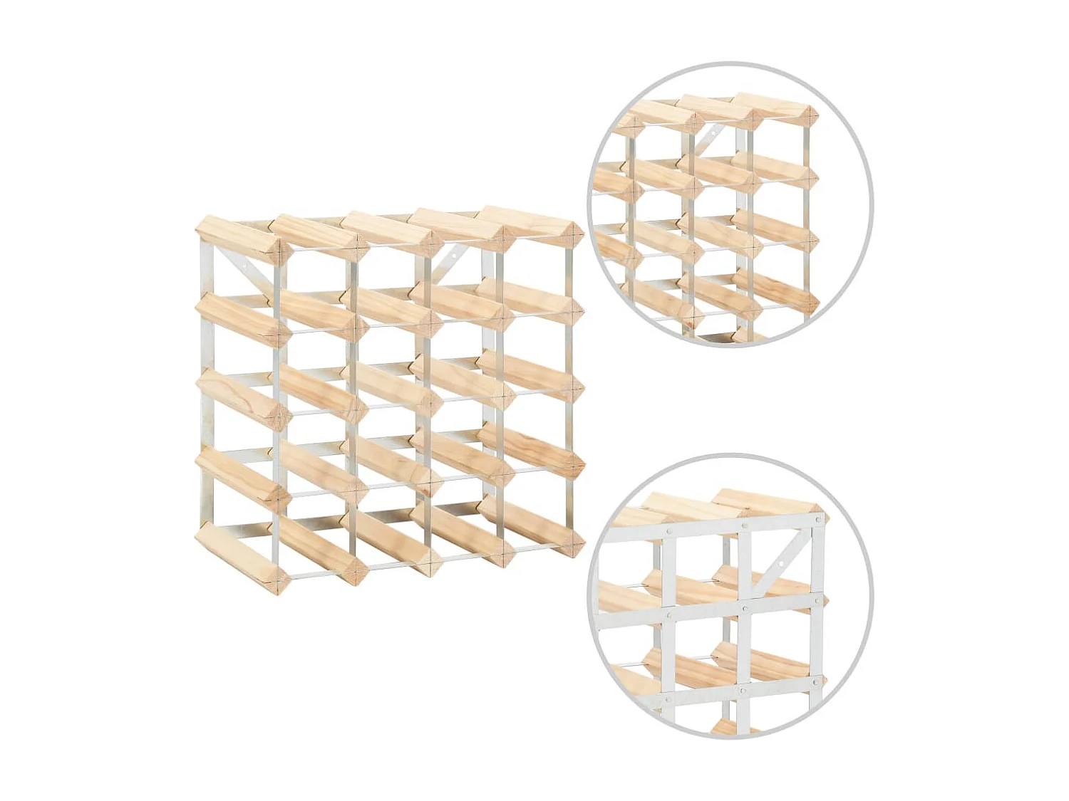 Portabottiglie per 20 bottiglie. Legno di pino massiccio