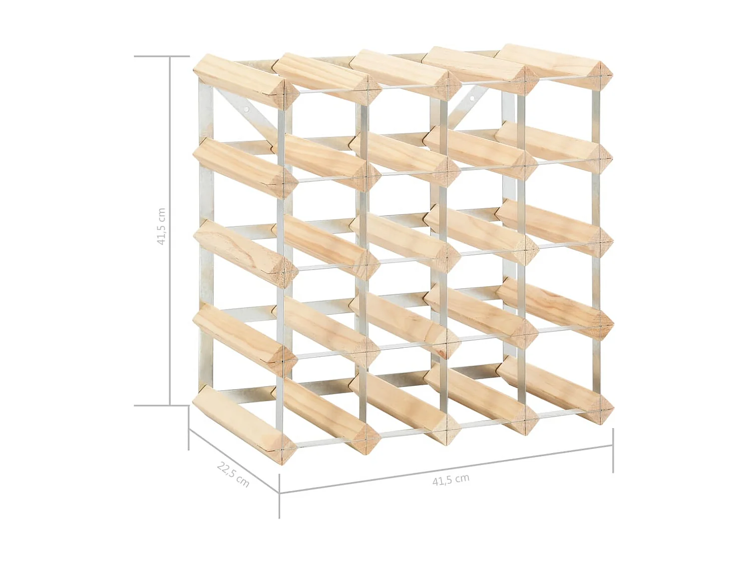 Portabottiglie per 20 bottiglie. Legno di pino massiccio