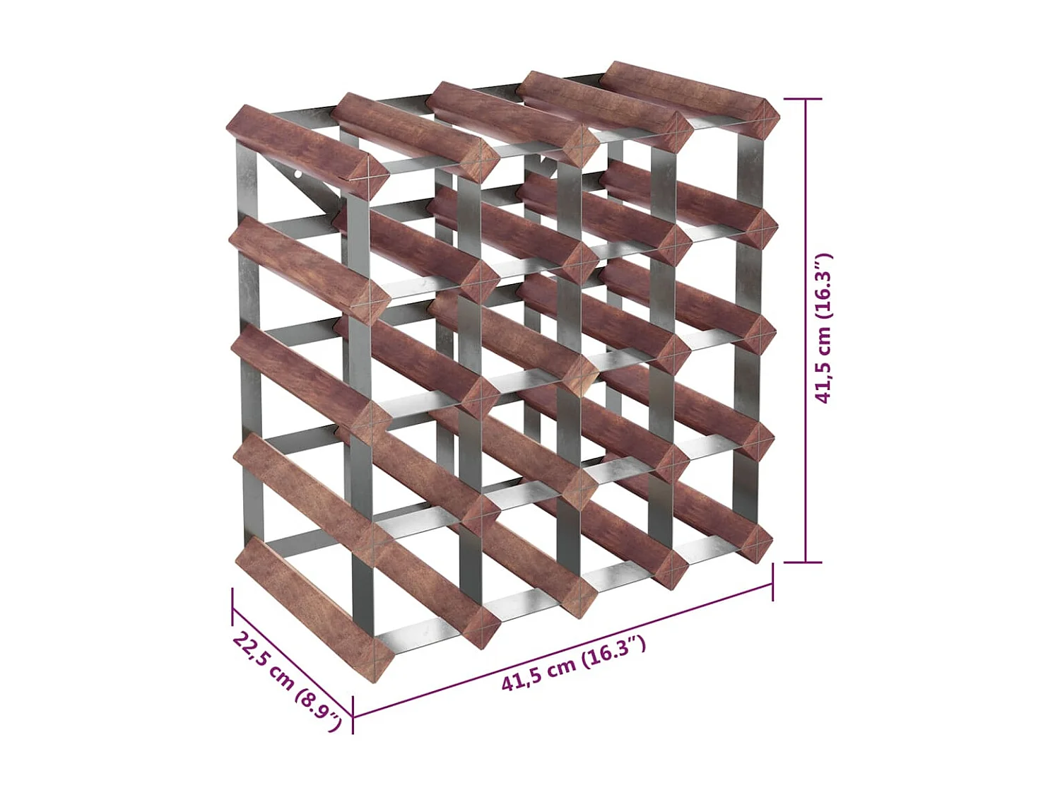 Portabottiglie per 20 bottiglie Marrone Legno di pino massiccio