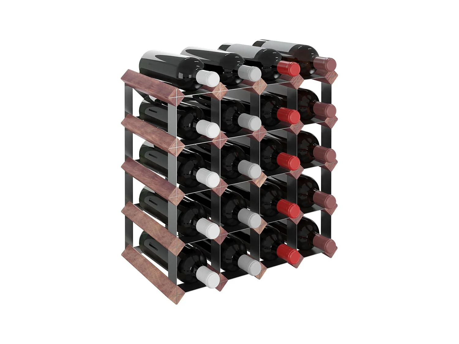 Weinregal für 20 Flaschen Braun Massives Kiefernholz