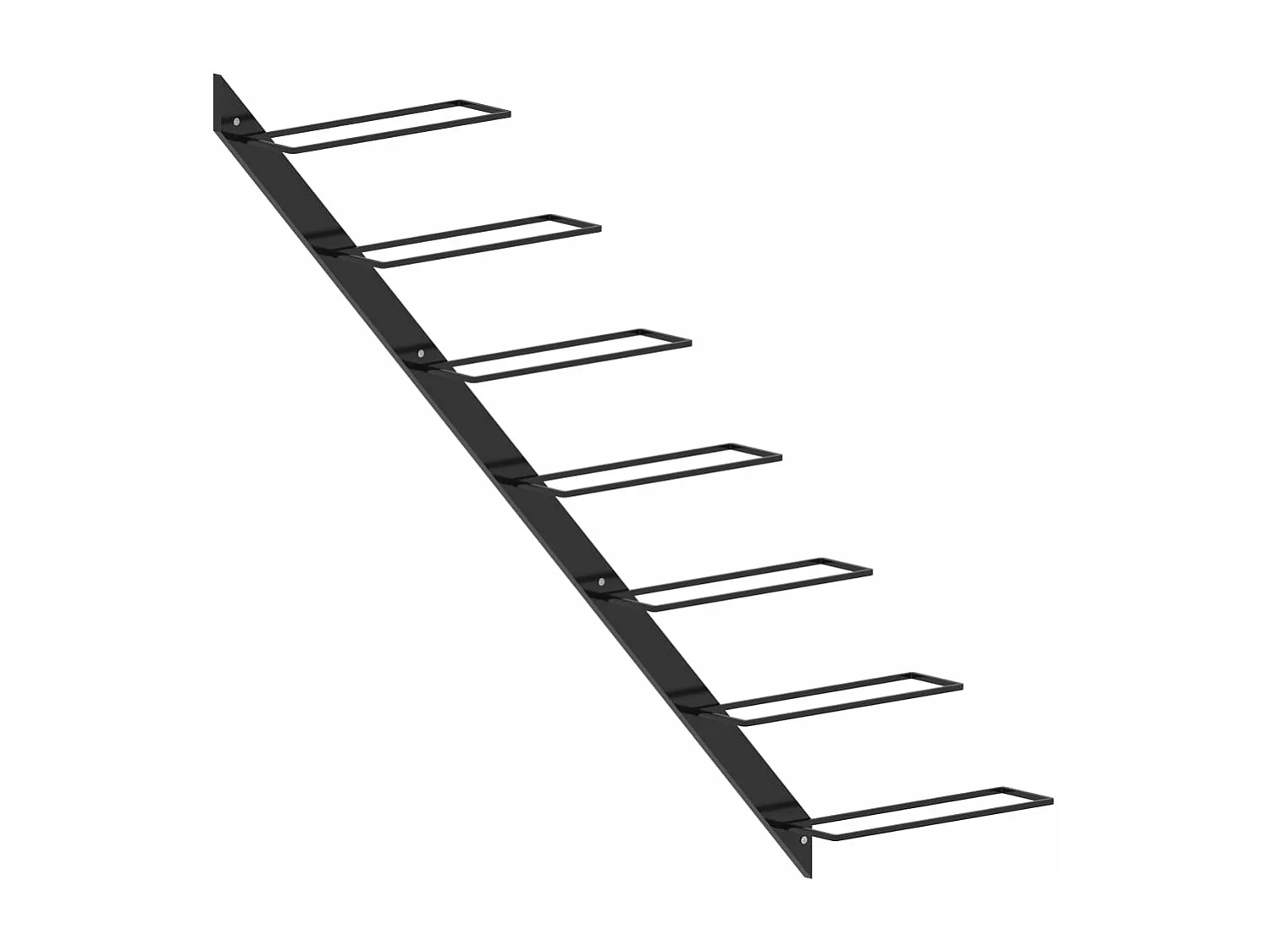 Casier à bouteilles mural pour 7 bouteilles Noir Métal