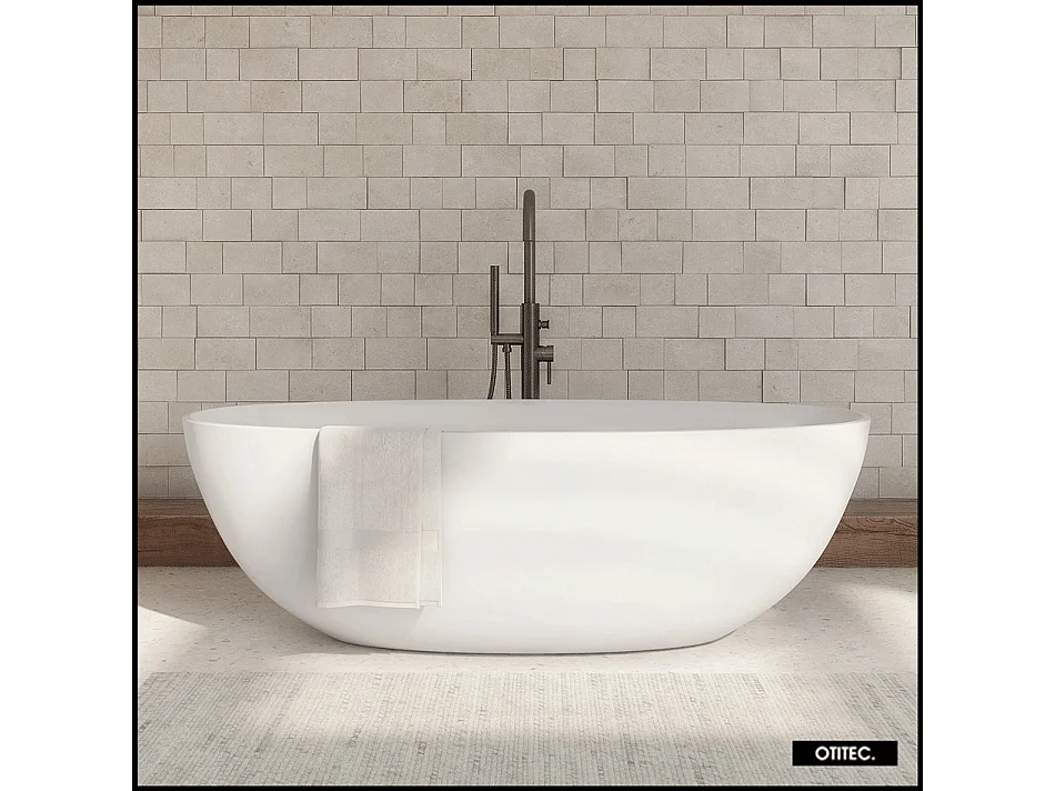 Baignoire Îlot - 175 x 78 cm - SHELL - BLANC MAT - avec SIPHON INCLUS